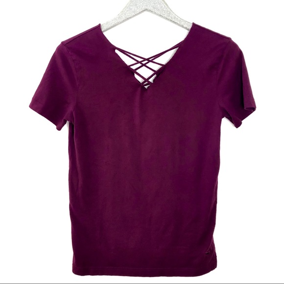 PINK Victoria's Secret Tops - PINK Victoria’s Secret Criss Cross Neckline Tee